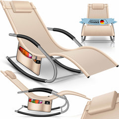 Ligbed - Ligstoel - Zonnebed - Relaxstoel - Beige - KESSER®