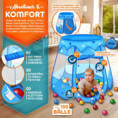KIDUKU® Speeltent - Kindertent - Speelhuisje - Blauw