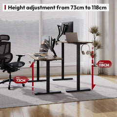 Zit sta bureau - Elektrisch - Verstelbaar - 120x60 cm - Bruin - SANODESK
