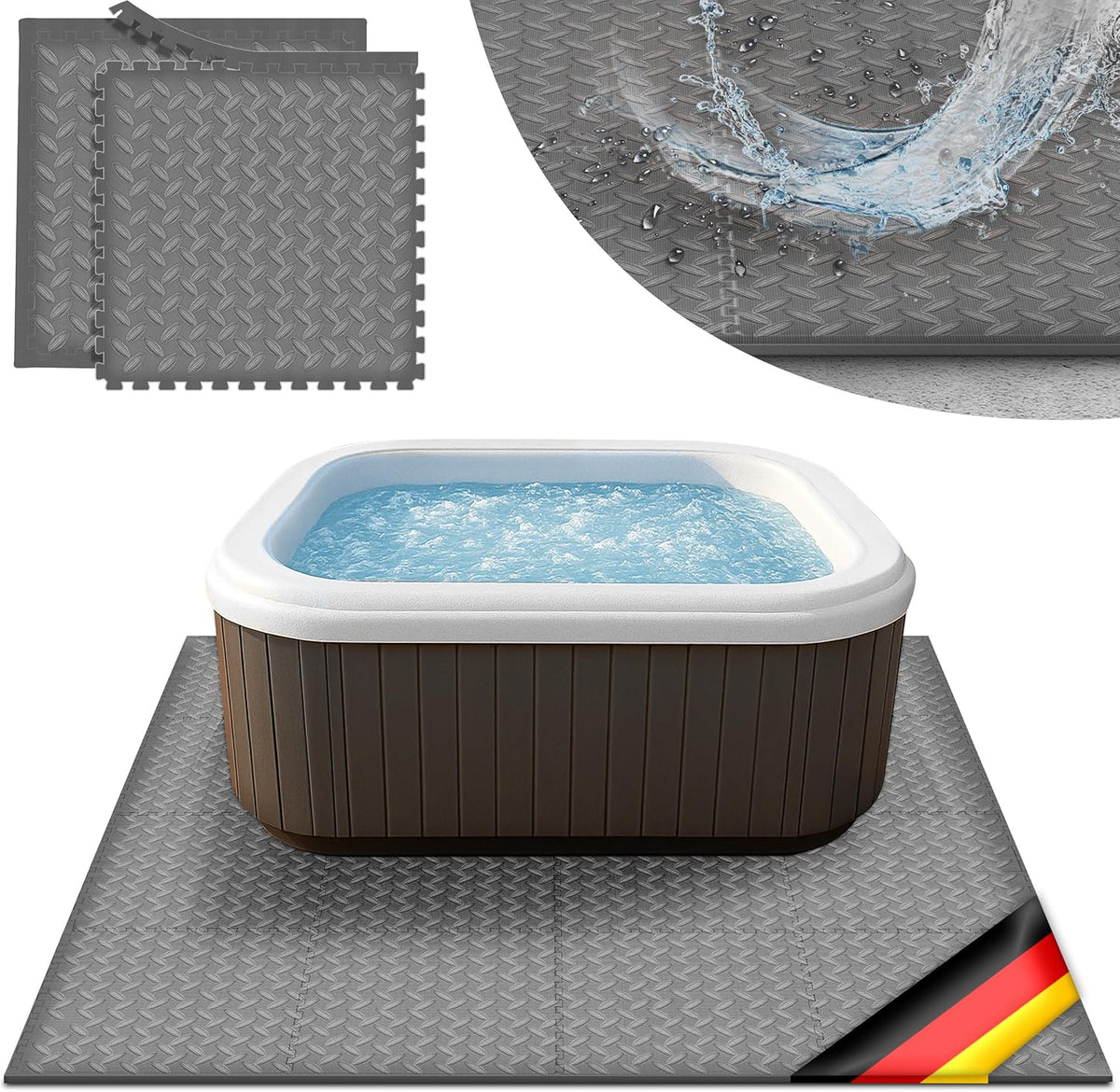 Tillvex® Zwembadtegels - Ondertegels - Ondervloer - 200x200cm - Grijs