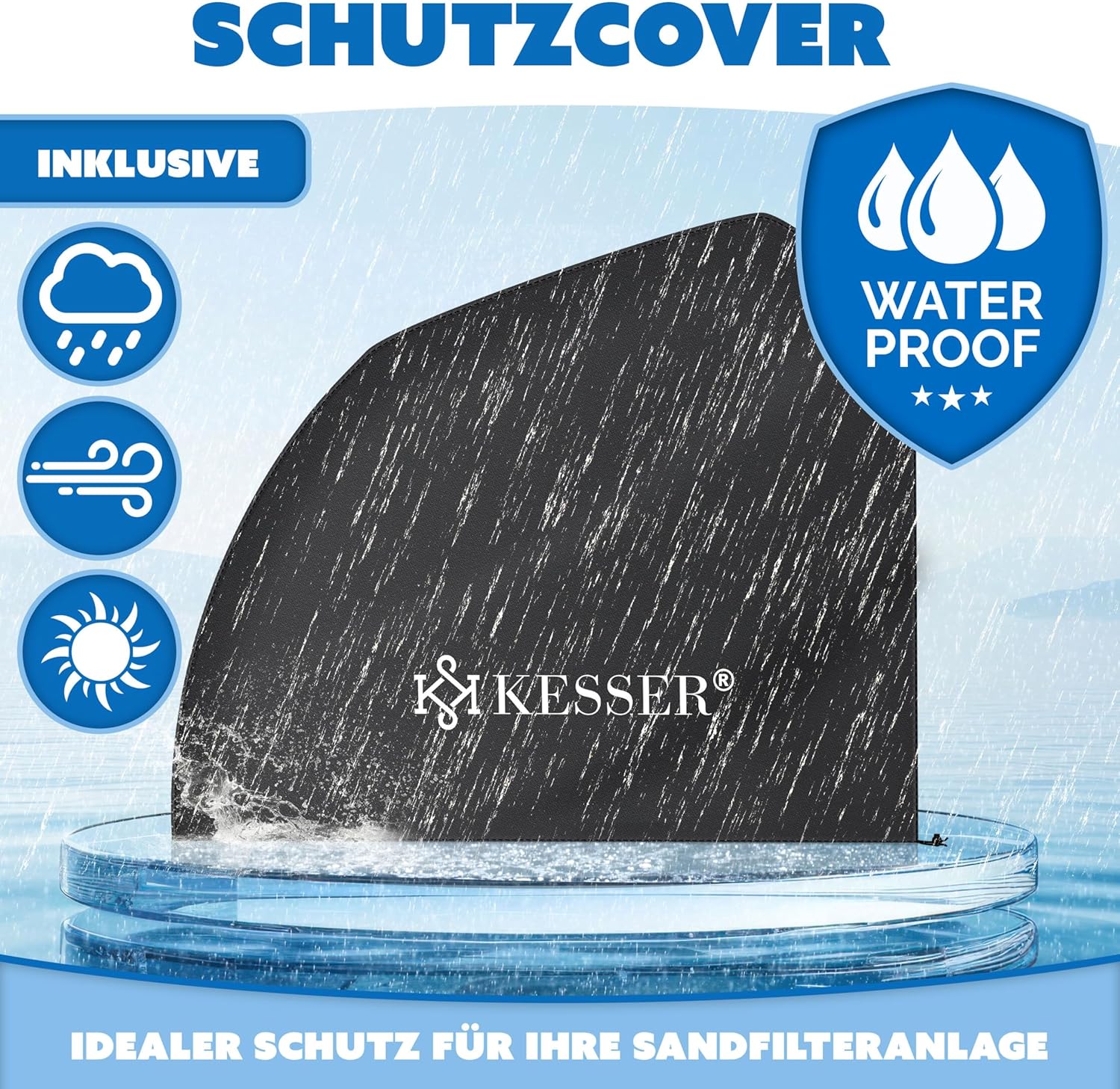 KESSER® Zandfilter - Zandfilterpomp - 10200L/u - Zwart