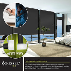 Rolgordijn - Verduisterend - 140x240 cm - Antraciet - KESSER®