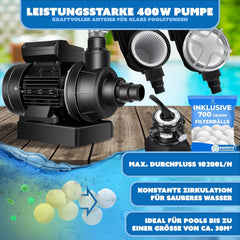 KESSER® Zandfilter - Zandfilterpomp - 10200L/u - Zwart