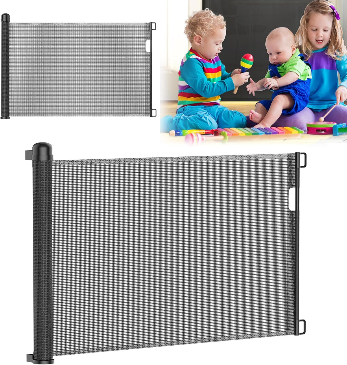 Oprolbaar Traphekje – Veiligheidshekje - Tot 150cm - Baby & Huisdier - Aufun