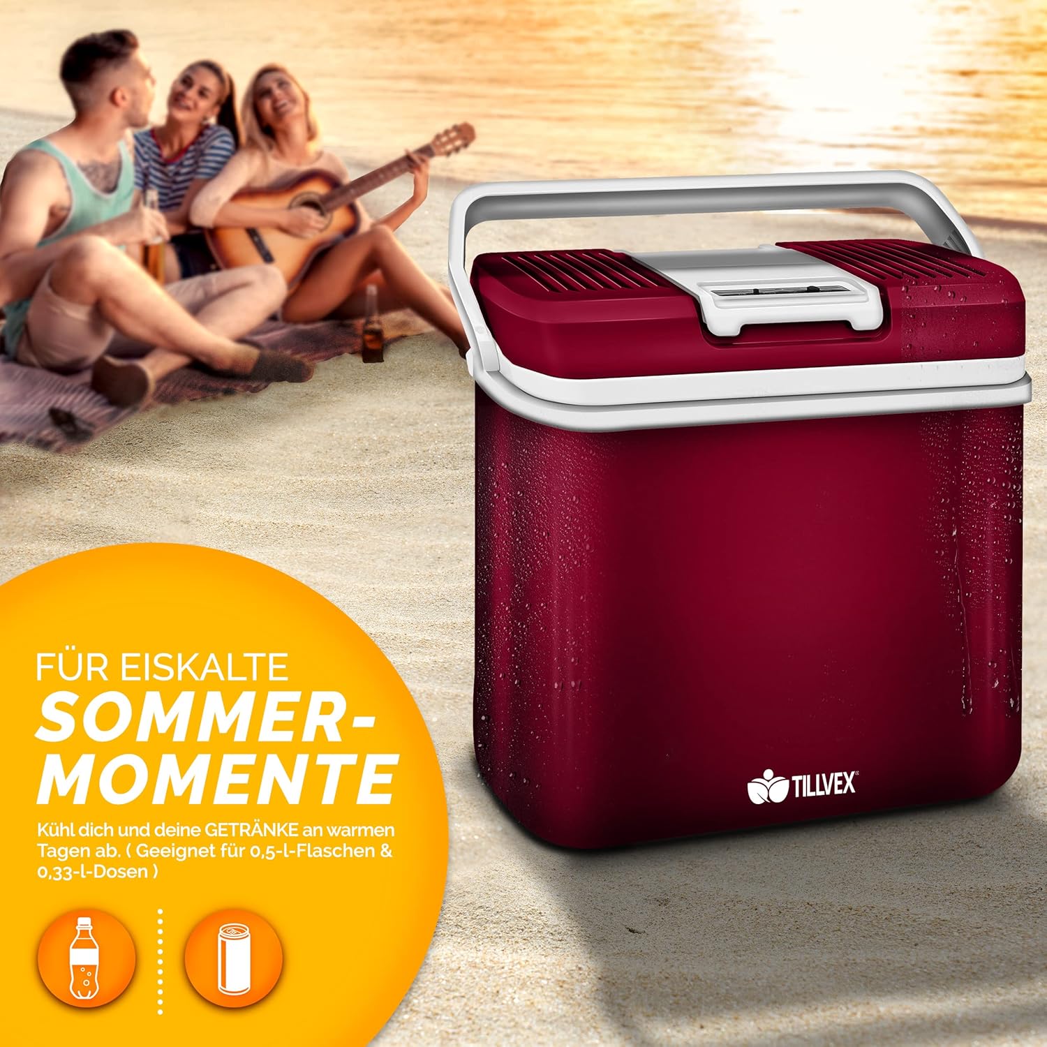 Koelbox Elektrisch – 12V en 230 volt - Coolbox - Frigobox - 24L – Rood