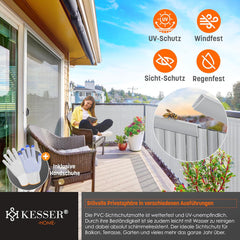 KESSER® Balkonscherm - Zichtdoek - Balkondoek - 90x500cm