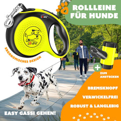 Lovpet® Hondenriem - Rollijn - 8 meter - Antislip - Geel