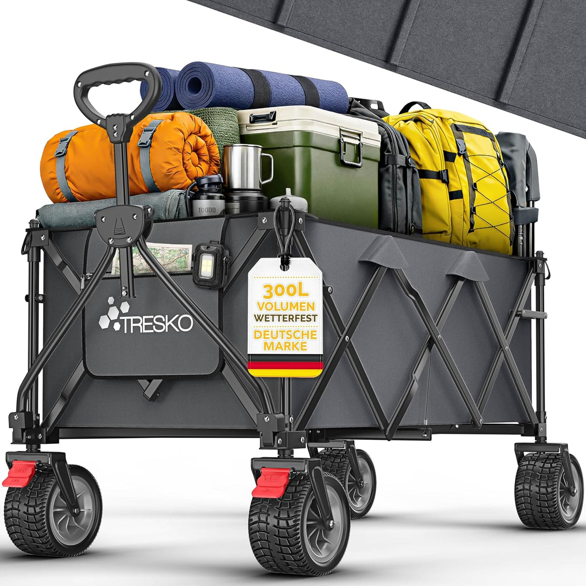 Bolderkar - Opvouwbaar - Bolderwagen  - Antraciet - TRESKO®
