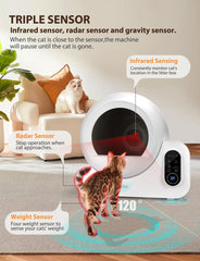 Nobleza SL02 - Automatische Kattenbak XXL - 70L - Zelfreinigende Kattenbak - drievoudig geurverwijderingssysteem - Electrische Kattenbak - Incl. App •