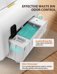Nobleza SL02 - Automatische Kattenbak XXL - 70L - Zelfreinigende Kattenbak - drievoudig geurverwijderingssysteem - Electrische Kattenbak - Incl. App •