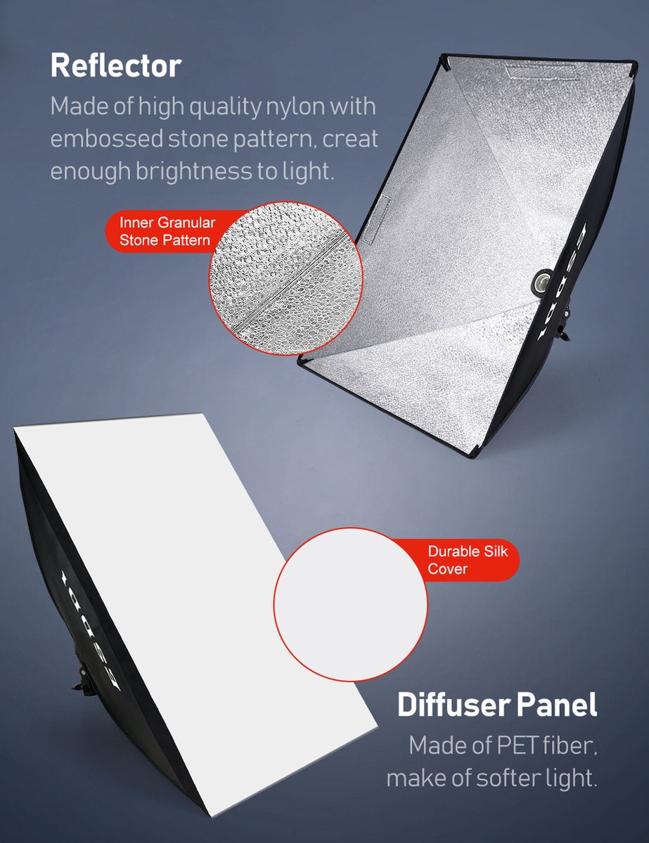 Softbox - Fotostudio - Studiolamp  - 5x85W - LED - ESDDI