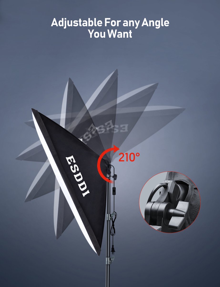 Softbox - Fotostudio - Studiolamp  - 5x85W - LED - ESDDI