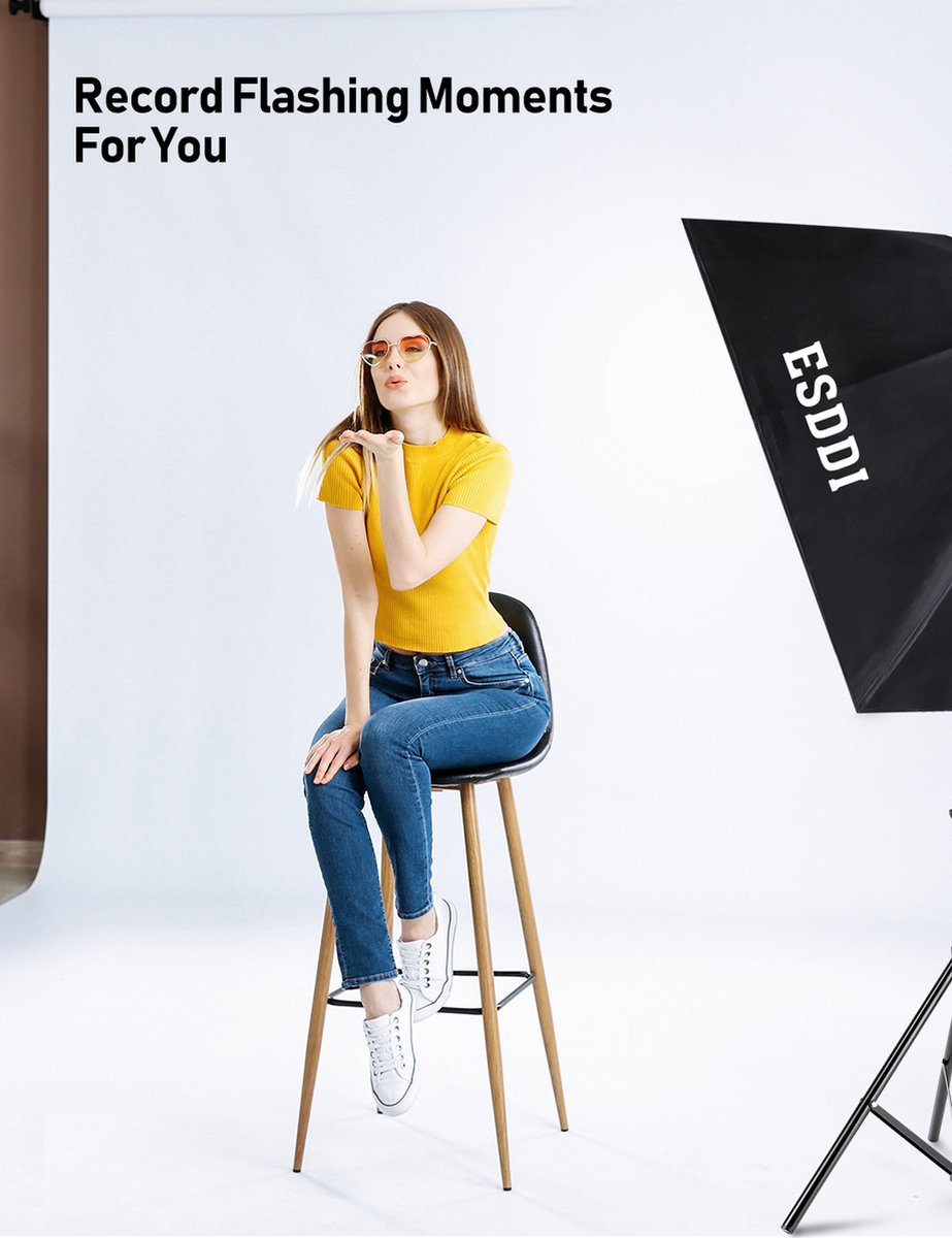 Softbox - Fotostudio - Studiolamp  - 5x85W - LED - ESDDI