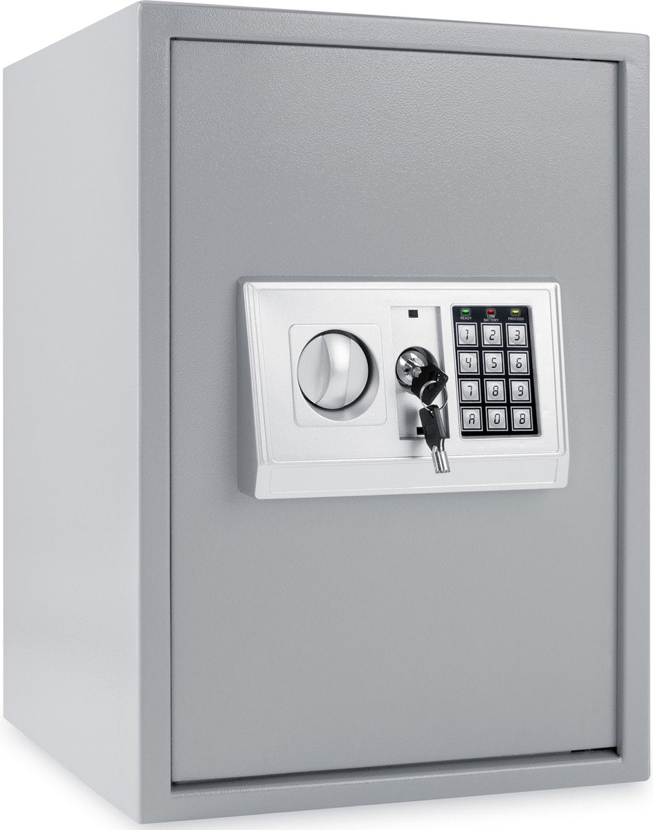 KESSER® Elektronische Kluis met cijferslot Safe Wandkluis 50x35x34,5 LED-display Staal grendel Klusje - Zilver