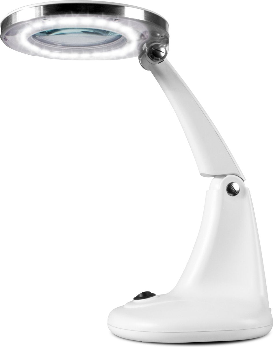 Fysic Loeplamp met LED verlichting - Tafel Vergrootglas makkelijk verstelbaar - FL-30LED - Wit •