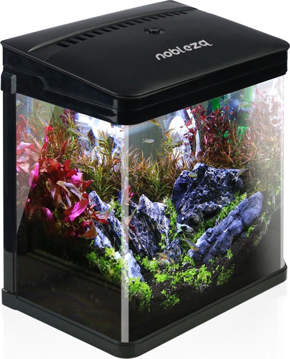 Aquarium Kit - 23x16x27.5 cm - 7L - Zwart - Nobleza