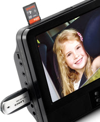 Lenco DVP-939 - 2x9" Portable DVD speler met USB,SD, ingebouwde batterij, 2x hoofdtelefoon en 2x bracket - Zwart •