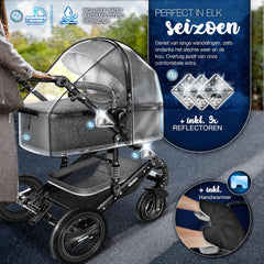 Kinderwagen 3 in 1 - Buggy - Wandelwagen - Kinderbuggy - Antraciet - KIDUKU®