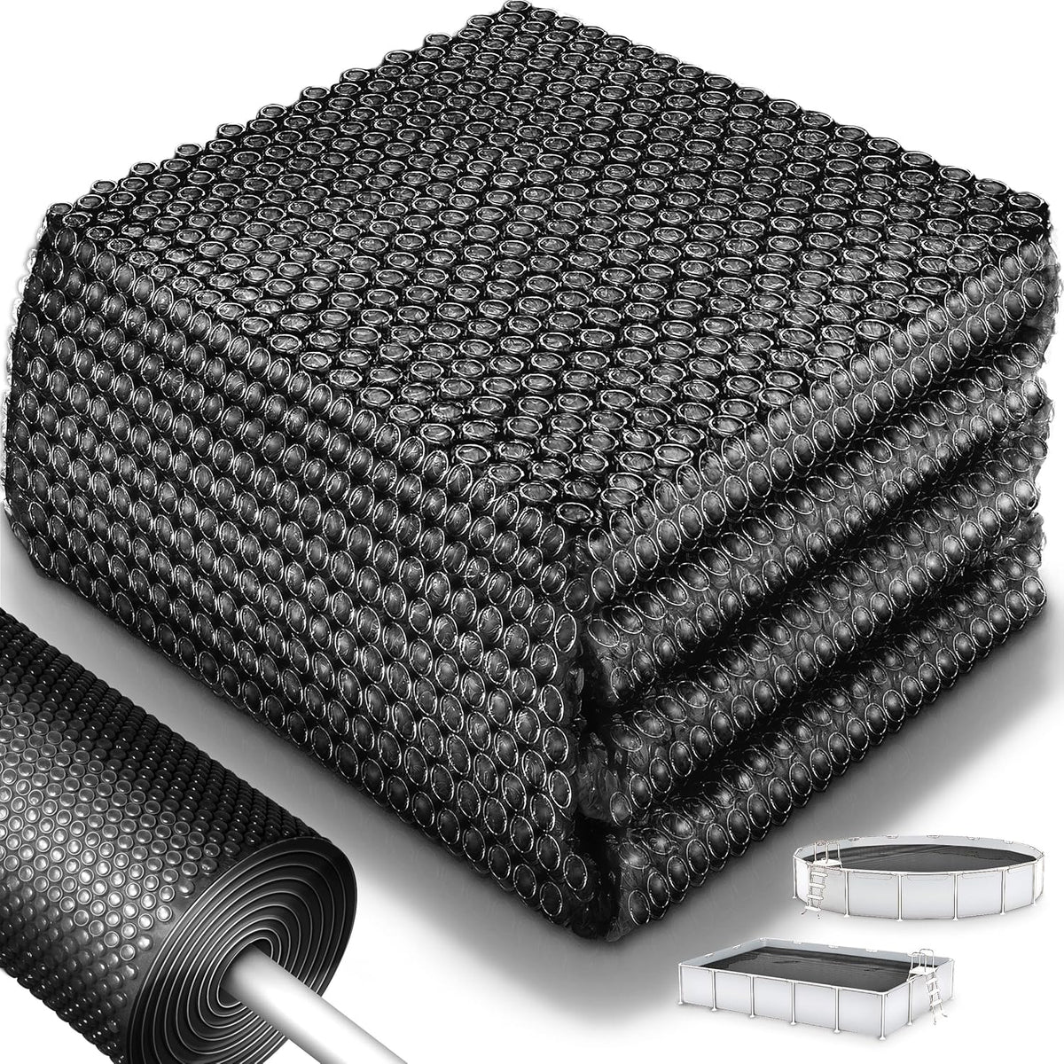 Tillvex® Zwembad zonnezeil - Afdekzeil - 700x400cm - Zwart