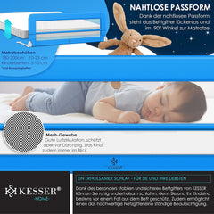 KESSER® Bedhek, 200 cm, bedhek, kinderbedhek, kinderbedhek, inklapbaar, draagbaar, kinderbedbeschermingshek, valbeveiliging, bed en ouderbed hoog: 42 cm, blauw
