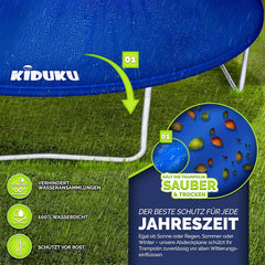 Trampoline beschermhoes - Afdekhoes - 366 cm - Blauw - KIDUKU