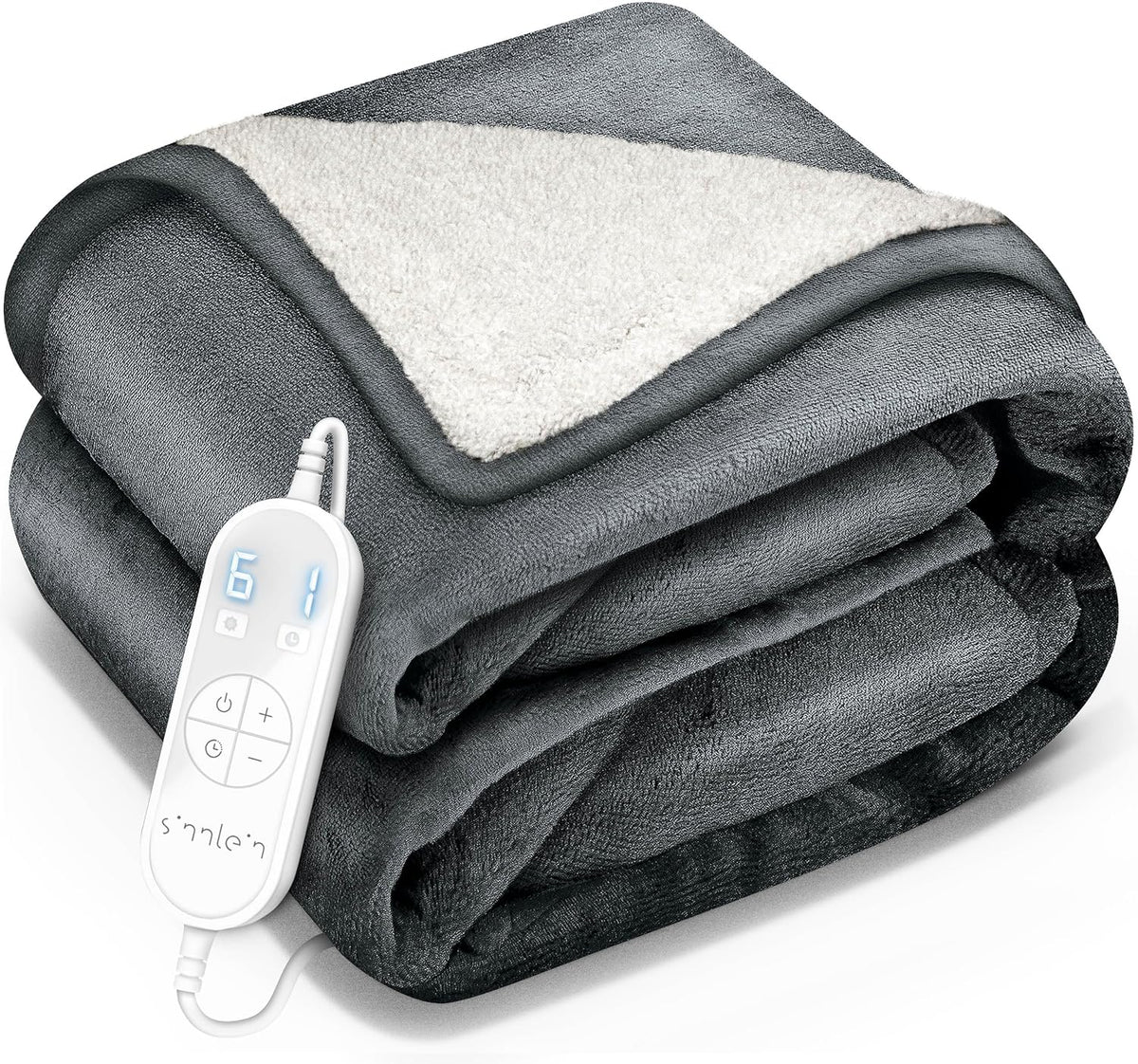 Elektrische deken - Warmtedeken - 1 persoons - 160x120 cm - Donkergrijs - Sinnlein®