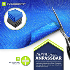 Tillvex® Zwembad zonnezeil - Afdekzeil - 450x220cm - Blauw