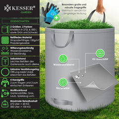 KESSER® Tuinafvalzak - Sterke Tuinzak - Bladzak - 2x500L - Grijs