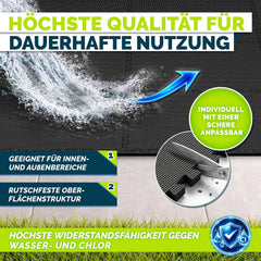 tillvex® Vloerbeschermingsmat voor zwembad, 16 stuks, 62,5 x 62,5 cm, onderlegmat, 1 cm dik, voor zwembad, kinderbad, whirlpool, zwembadmat, vloermat, outdoor, zwembadonderlaag, vloerbescherming
