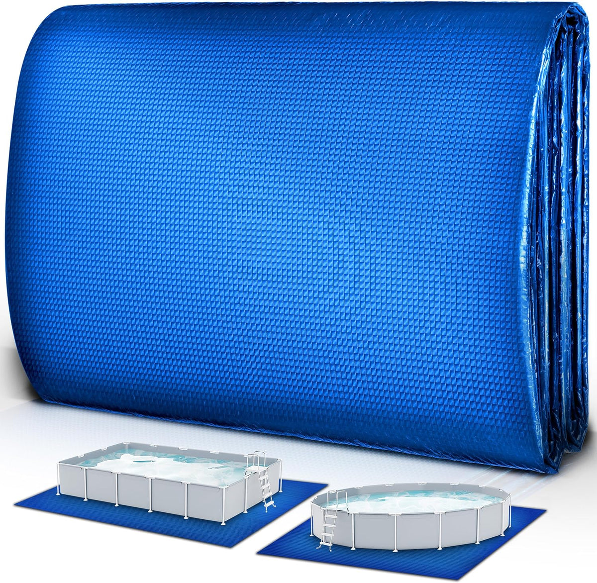 Grondzeil zwembad - Scheurbestendig - 488x488 cm - Blauw - Tillvex