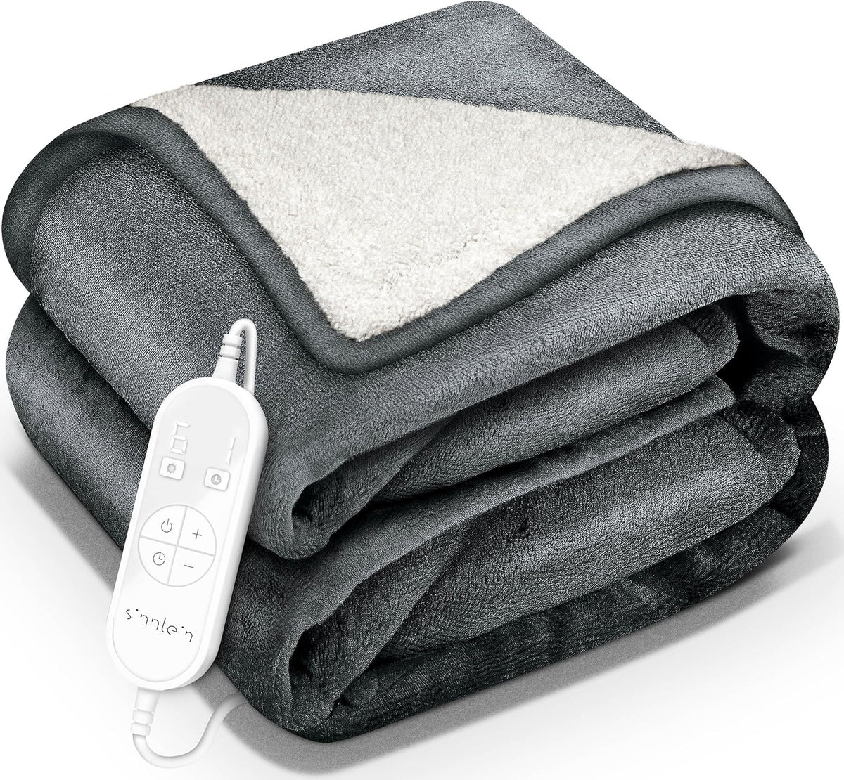 sinnlein® Elektrische deken met automatische uitschakeling, 200 x 180 cm, elektrische warmtedeken met 9 temperatuurniveaus, knuffeldeken, wasbaar, bed, bank, elektrische deken, met