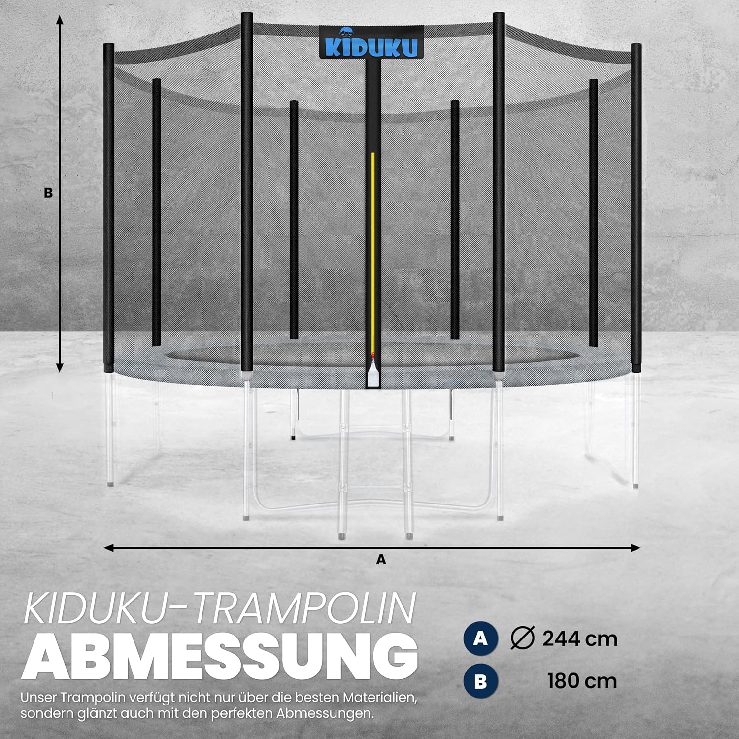 KIDUKU® Veiligheidsnet Trampoline - Trampolinenet - Ø305cm - Zwart