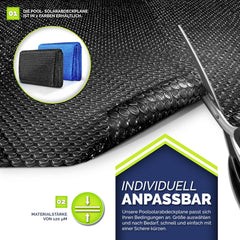 Tillvex® Zwembad zonnezeil - Afdekzeil - 700x400cm - Zwart