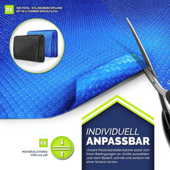 Tillvex® Zwembad zonnezeil - Afdekzeil - 800x500cm - Blauw