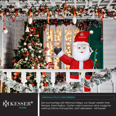 KESSER® Kerstman LED kerstfiguur kerstdecoratie voor binnen en buiten weerbestendig IP44 met afstandsbediening en haringen kerstverlichting kerstdecoratie 180 cm