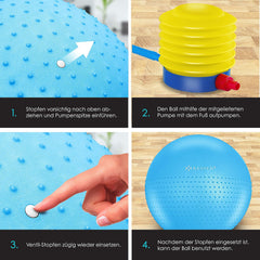 Fitness bal - Yoga bal - Pilates bal - Zwangerschapsbal - 75cm - Blauw - KESSER®