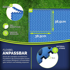 Tillvex® Zwembadtegels - Ondertegels - Ondervloer - Blauw