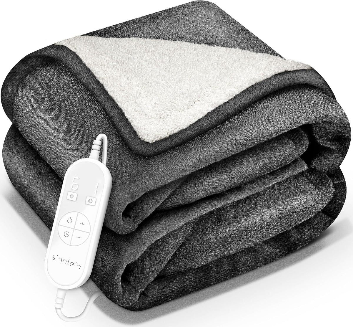 sinnlein® Elektrische deken met automatische uitschakeling, 200 x 180 cm, elektrische warmtedeken met 9 temperatuurniveaus, knuffeldeken, wasbaar, bed, bank, elektrische deken, met