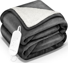 sinnlein® Elektrische deken met automatische uitschakeling, 200 x 180 cm, elektrische warmtedeken met 9 temperatuurniveaus, knuffeldeken, wasbaar, bed, bank, elektrische deken, met