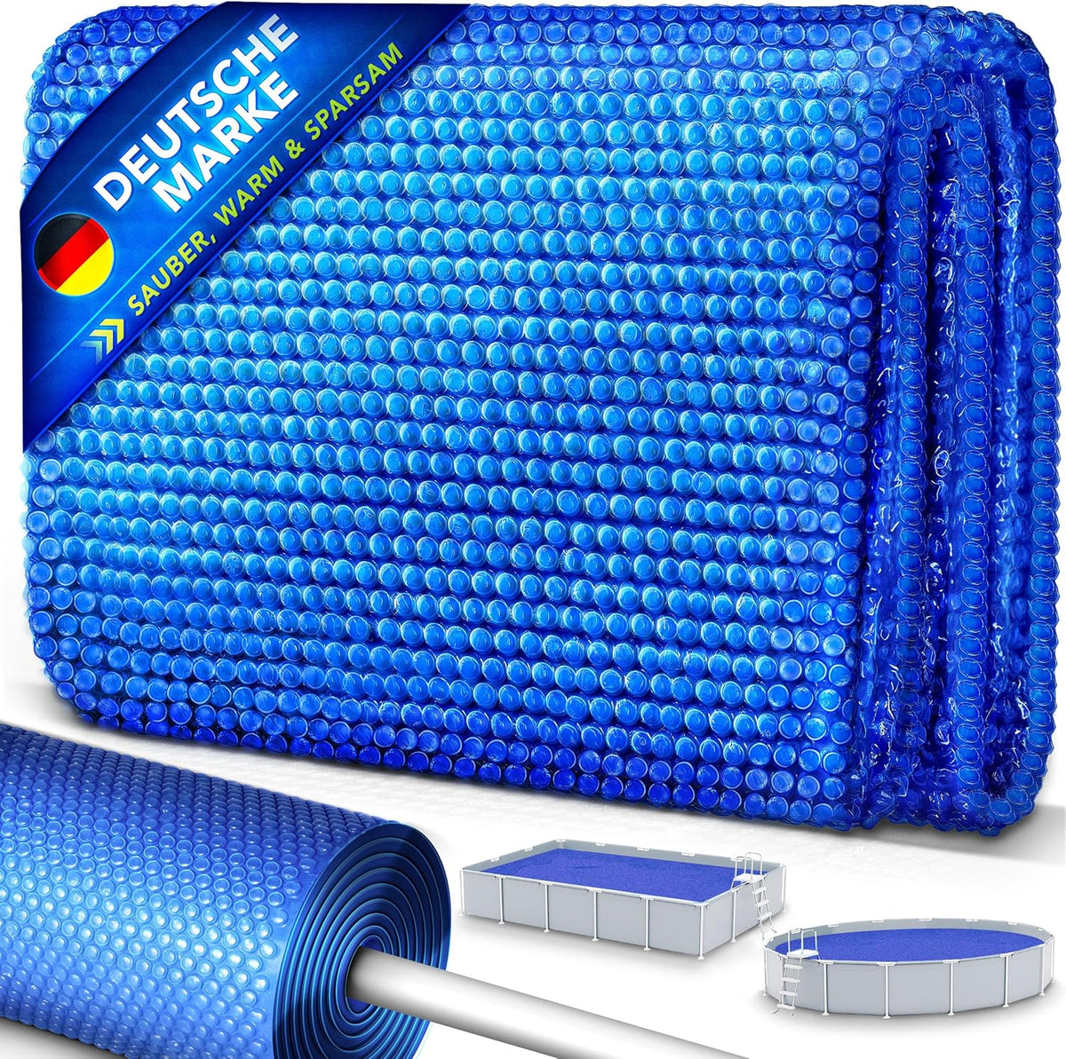 Tillvex® Zwembad Zonnezeil - Afdekzeil - Rond - Ø549cm - Blauw