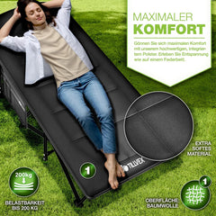 Veldbed - 1 Persoons - Kampeerbed - Stretcher - Zwart - Tillvex®