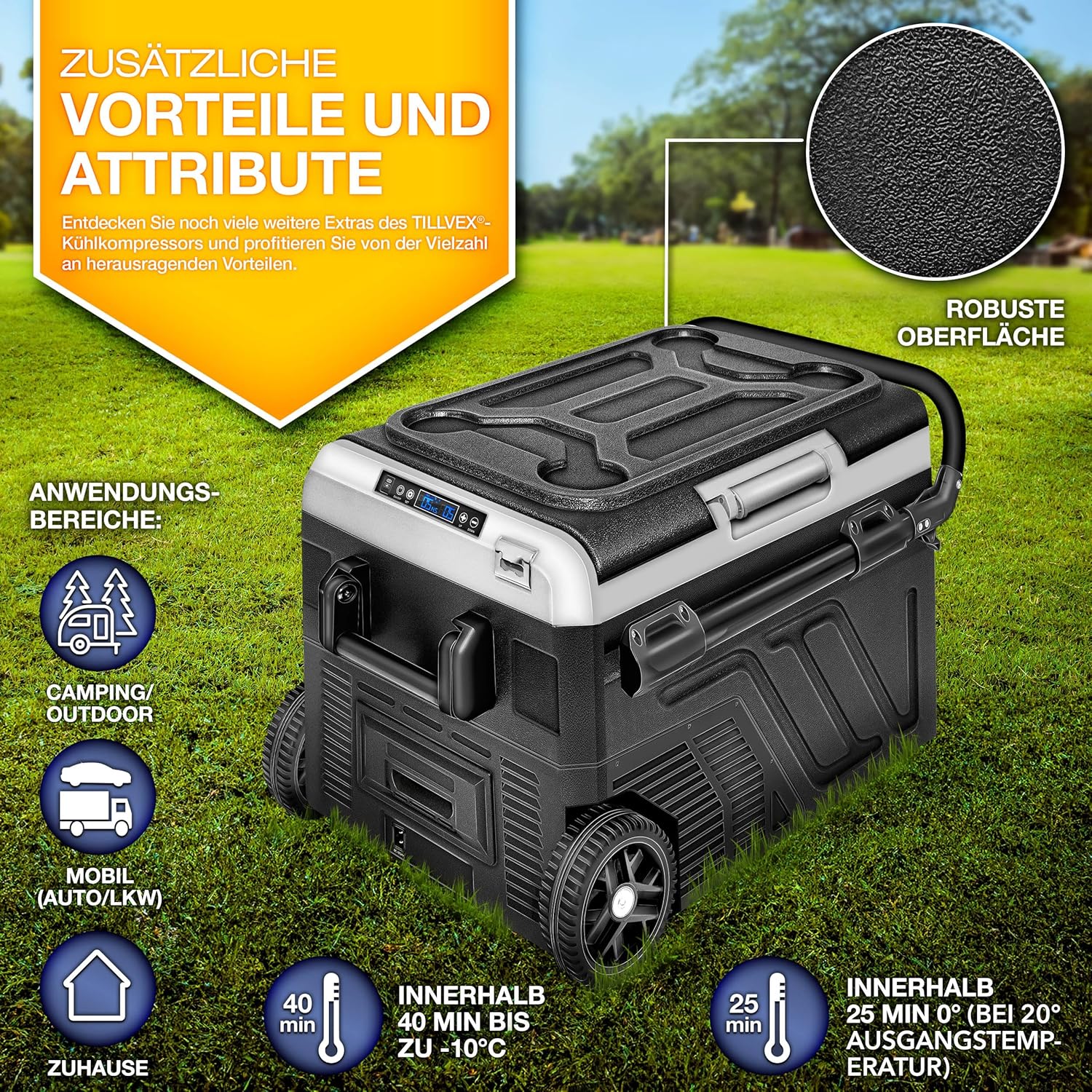Tillvex® Elektrische Koelbox - Compressor - tot -20°C - 60L - Zwart