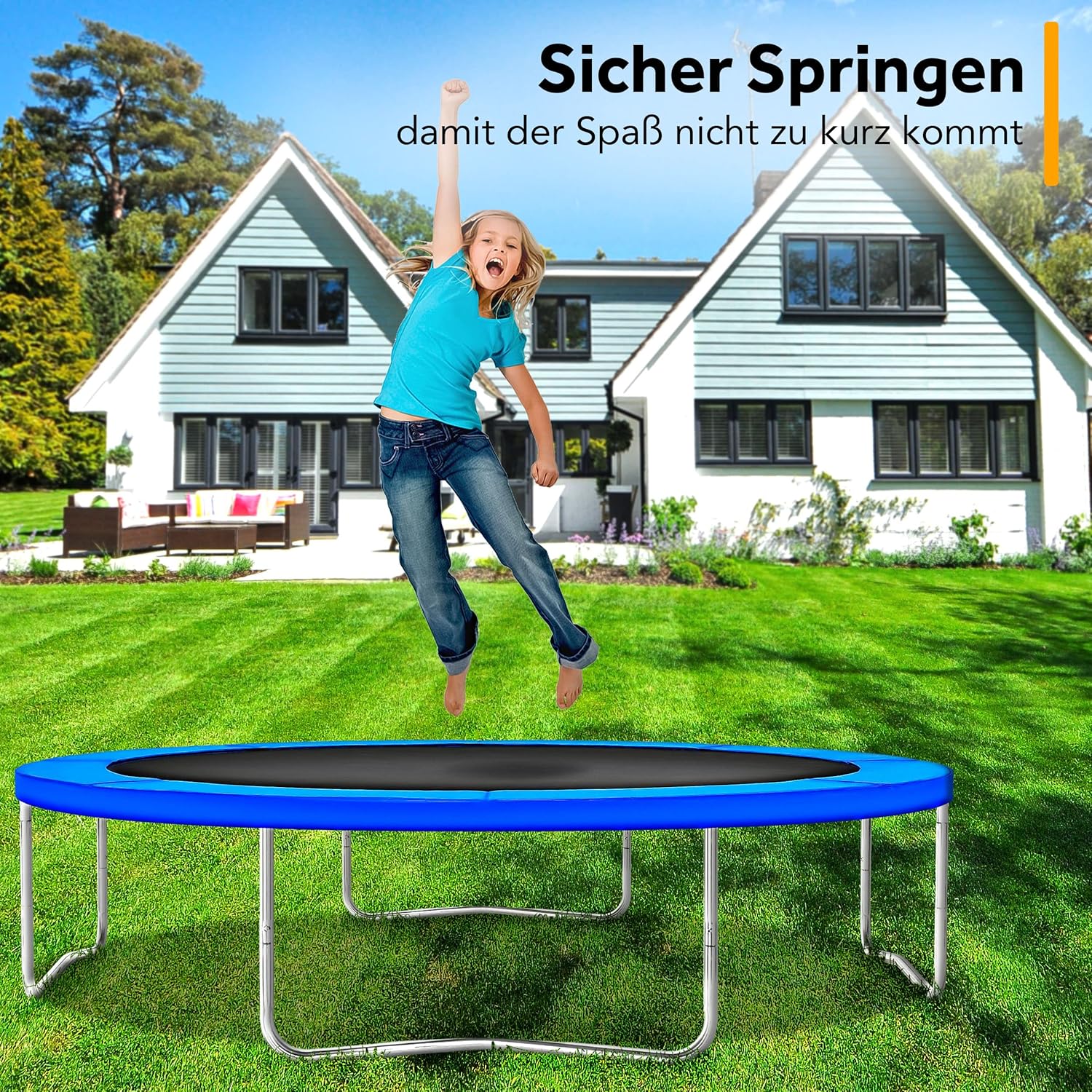 Kiduku Trampoline Randafdekking - Rand - Ø244cm - Blauw
