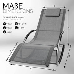 Ligbed - Ligstoel - Zonnebed - Relaxstoel - Antraciet - Tillvex® •