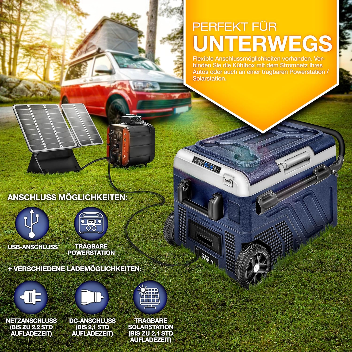 Tillvex® Elektrische Koelbox - Op accu - tot -20°C - 40L - Blauw