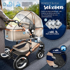 Kinderwagen 3 in 1 - Buggy - Wandelwagen - Kinderbuggy - Beige - KIDUKU®