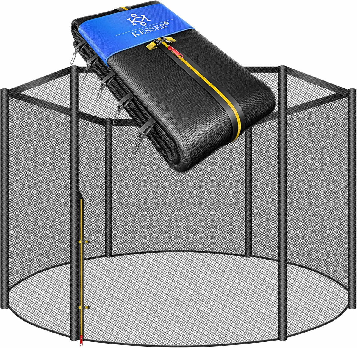 KESSER® Veiligheidsnet Trampoline - Trampolinenet - Ø187cm - Zwart