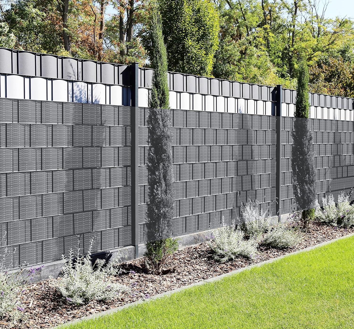 Vlechtband - Privacyfolie - Hekfolie - 35m - PVC - Grijs - KESSER®