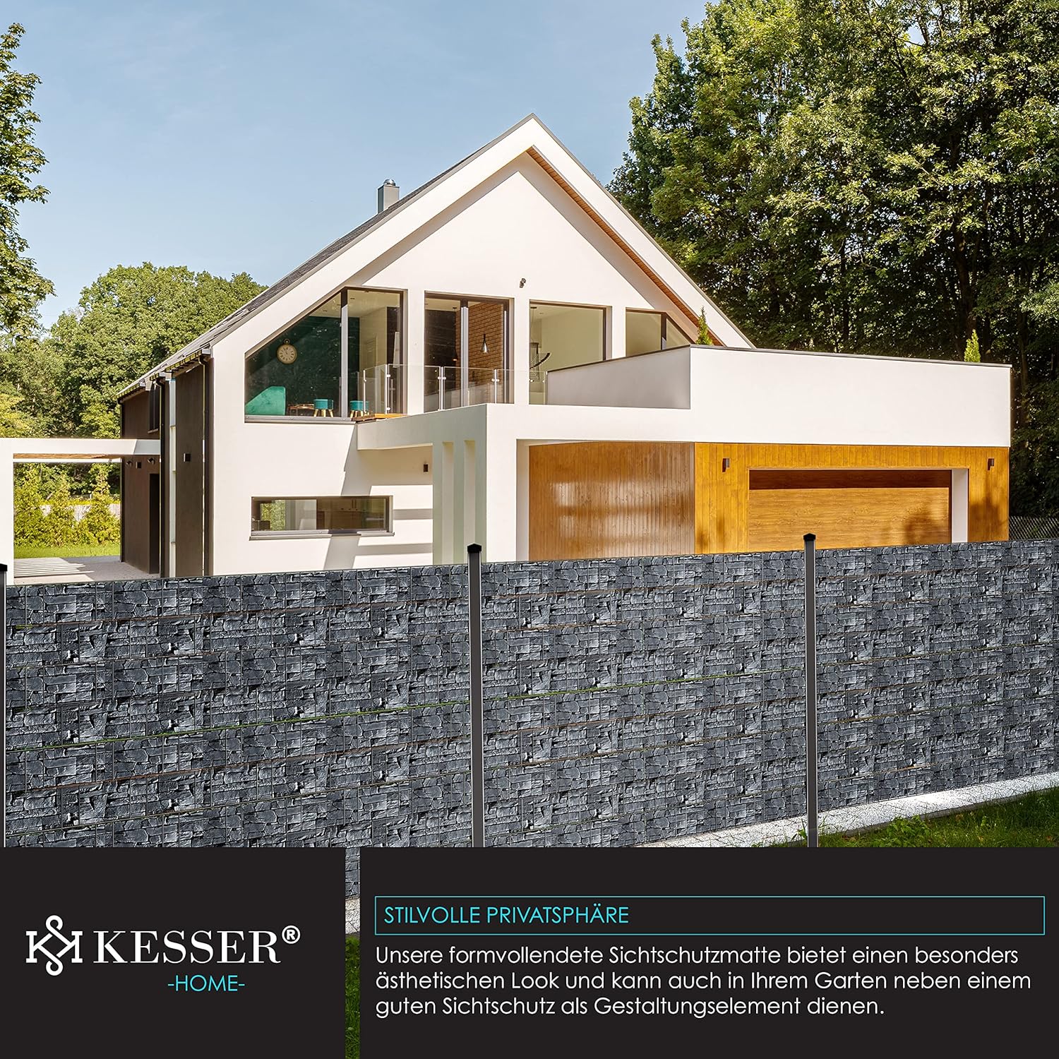 Vlechtband - Privacyfolie - Hekfolie - 70m - PVC - Grijs - KESSER®