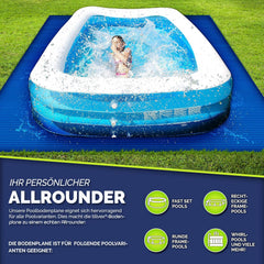Grondzeil zwembad - Scheurbestendig - 396x396 cm - Blauw - Tillvex